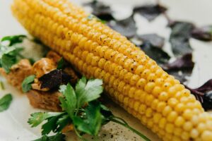 boiled corn on the cob on the stove