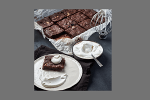whipped cream topping on boxed brownies